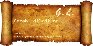 Garab Lóránt névjegykártya