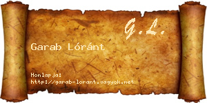 Garab Lóránt névjegykártya